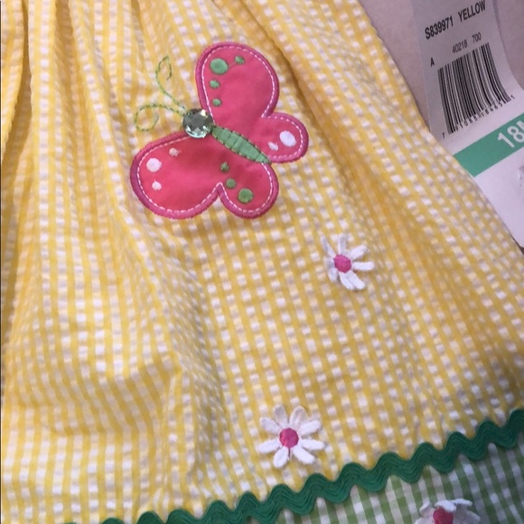 Rare editions  yellow seersucker dress - Picture 2 of 6